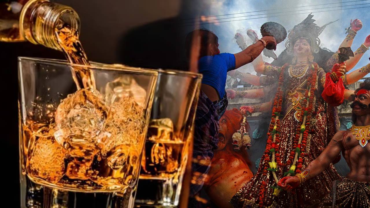 alcohol sell in durga puja