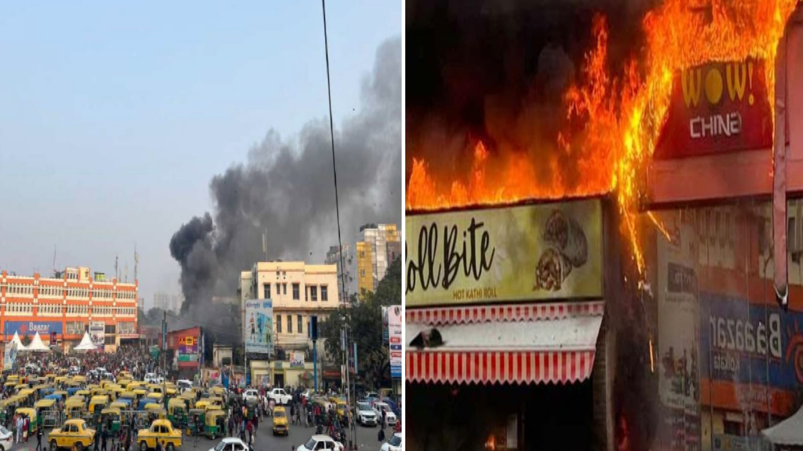 A massive fire broke out in a food court outside of sealdah station