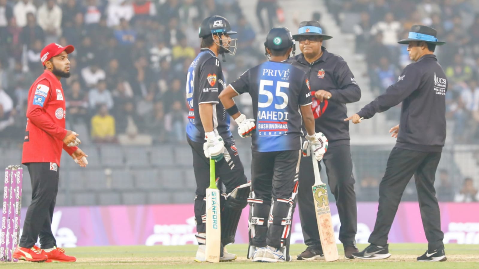 The third umpire made headlines with the controversial dismissal of sheikh mehdi in the bpl match