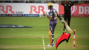 Narine was not out despite hitting the stumps with his bat in the kkr vs rcb match, see the rules