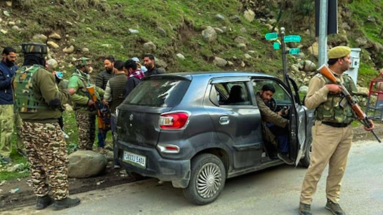Pulsar bike without a number plate was found at the scene in Pahalgam