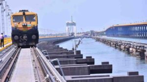 pamban bridge train