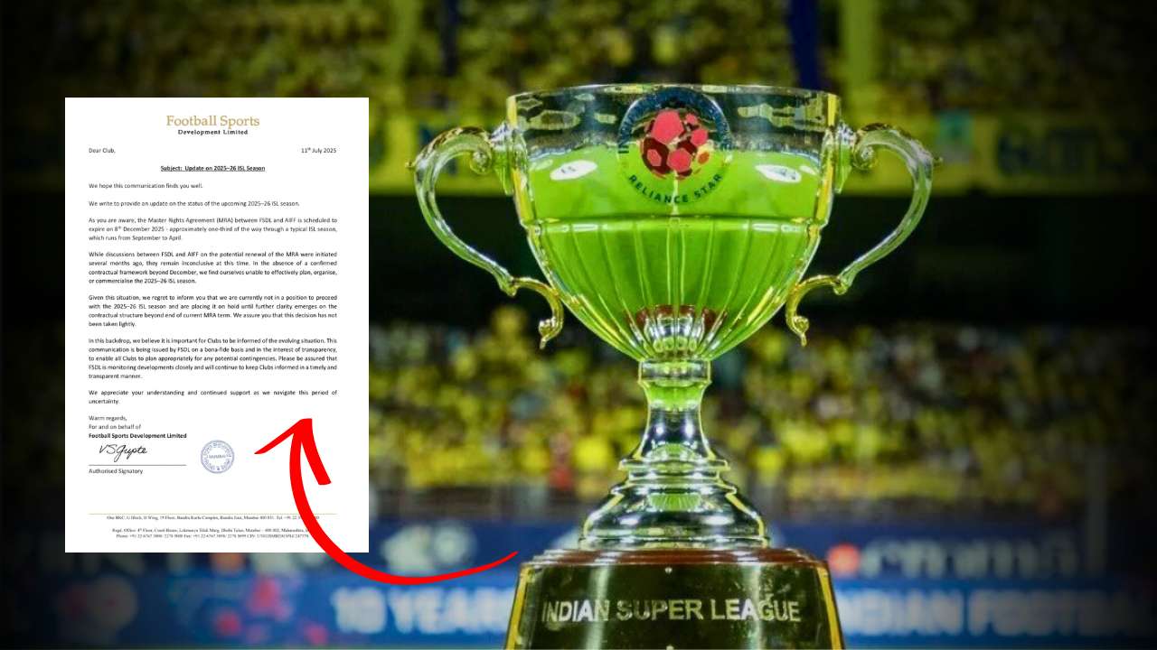 FSDL writes letter stating that it is not possible to host ISL 2025-26 season