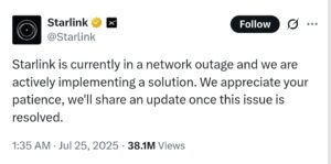 Starlink Internet Service Disruptions