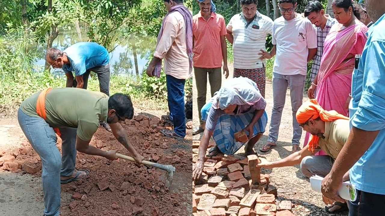 Ex Cricketer Repair Roads moyna Ashok Dinda Video Viral-