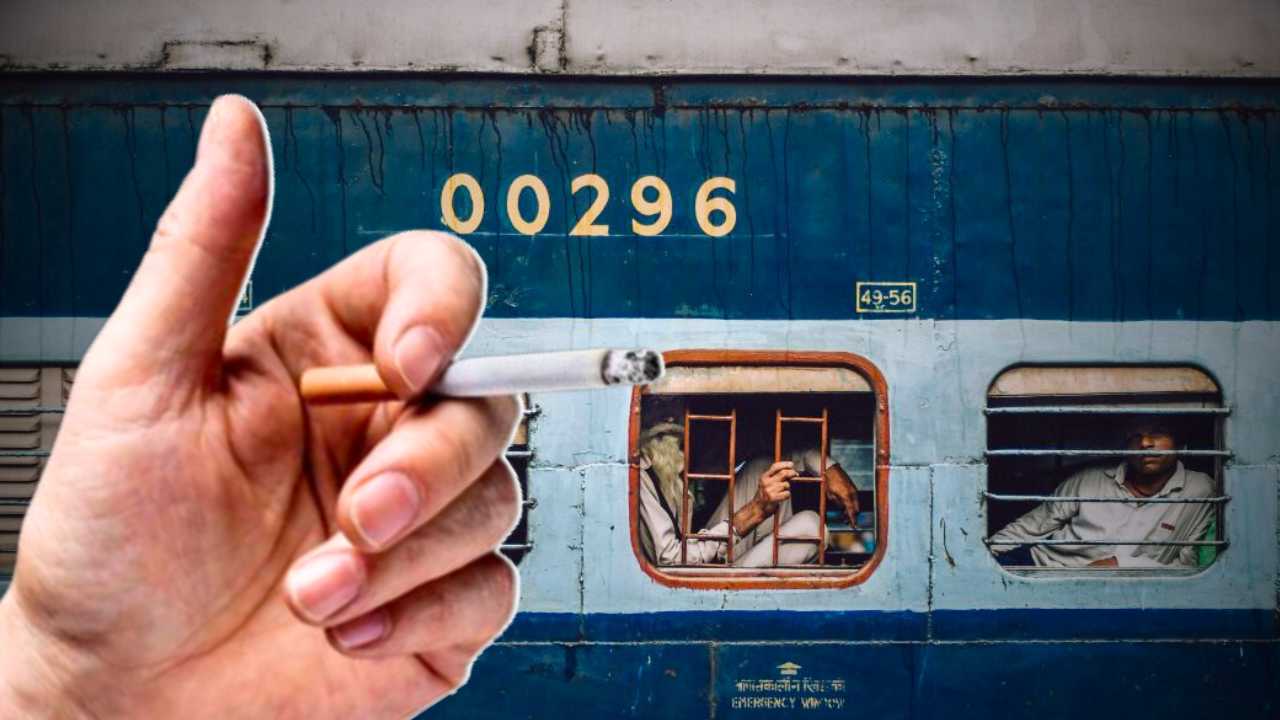 Railway police catch young man smoking on train, viral video