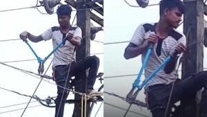 Viral video Young man cuts off entire village's electricity after finding girlfriend busy on call