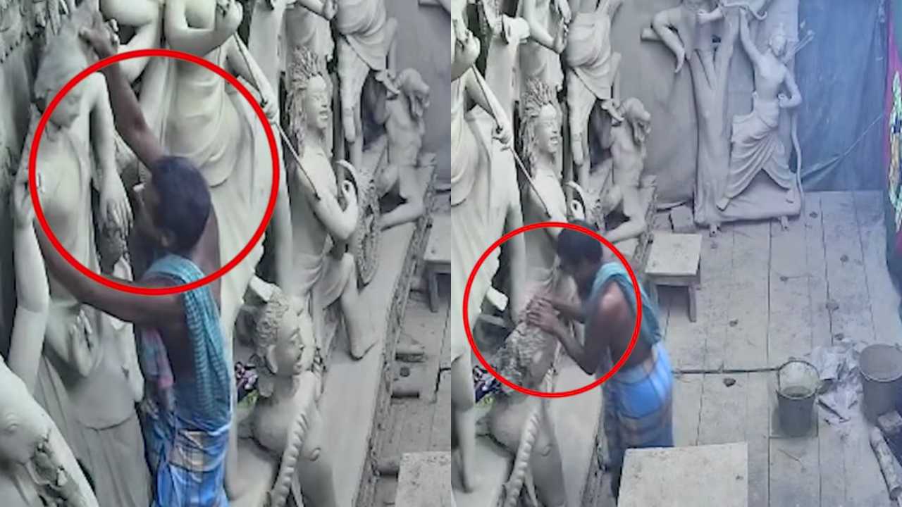 Viral video of idol made for Durga Puja being broken in Bangladesh