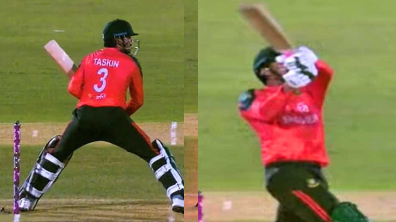 Taskin Ahmed Out despite hitting six during Bangladesh Vs West Indies match