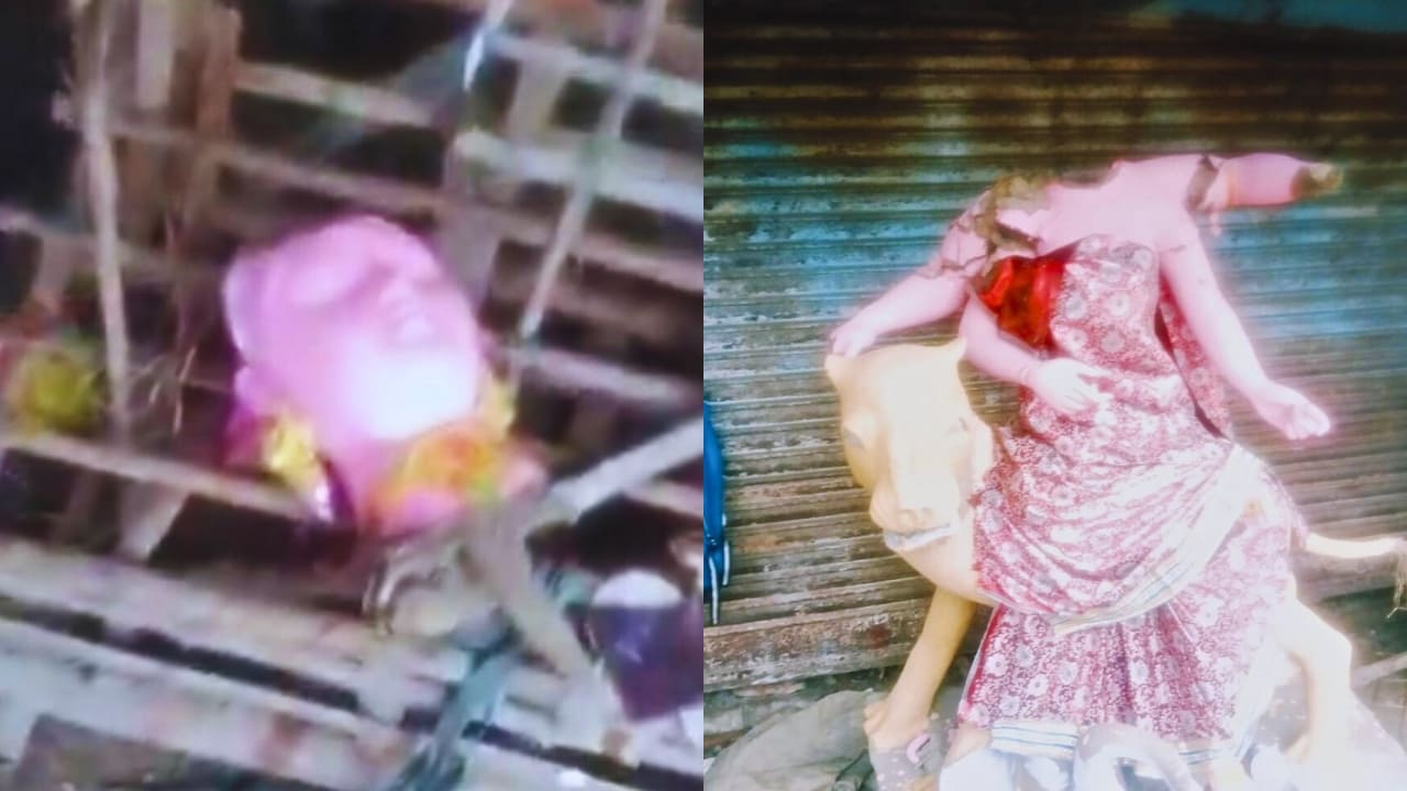 Jagadhatri Idol Damage In Mandir Bazar