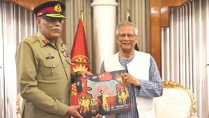 Muhammad Yunus Gives Gift To Pak General Bangladesh map includes Assam North East