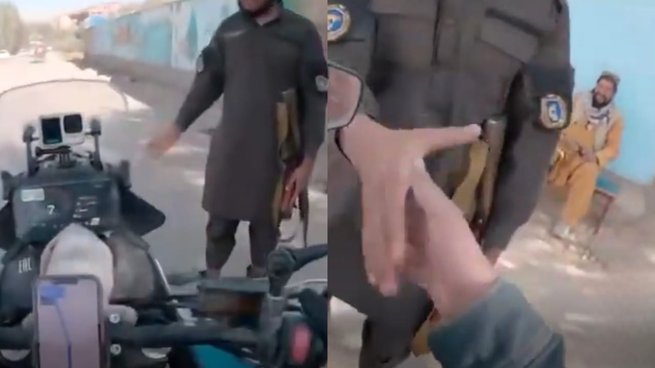 Viral Video Of a Rider Afghanistan Taliban checkpoint