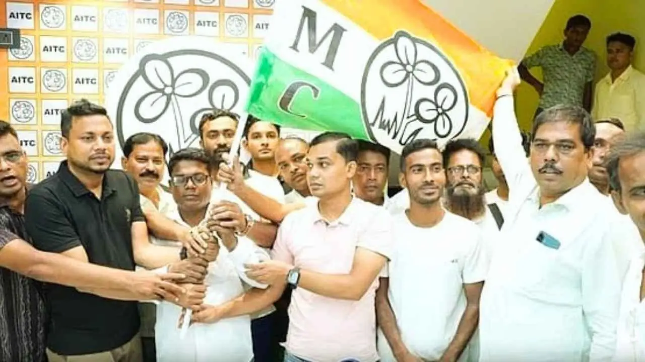 Congress candidate and workers joined TMC