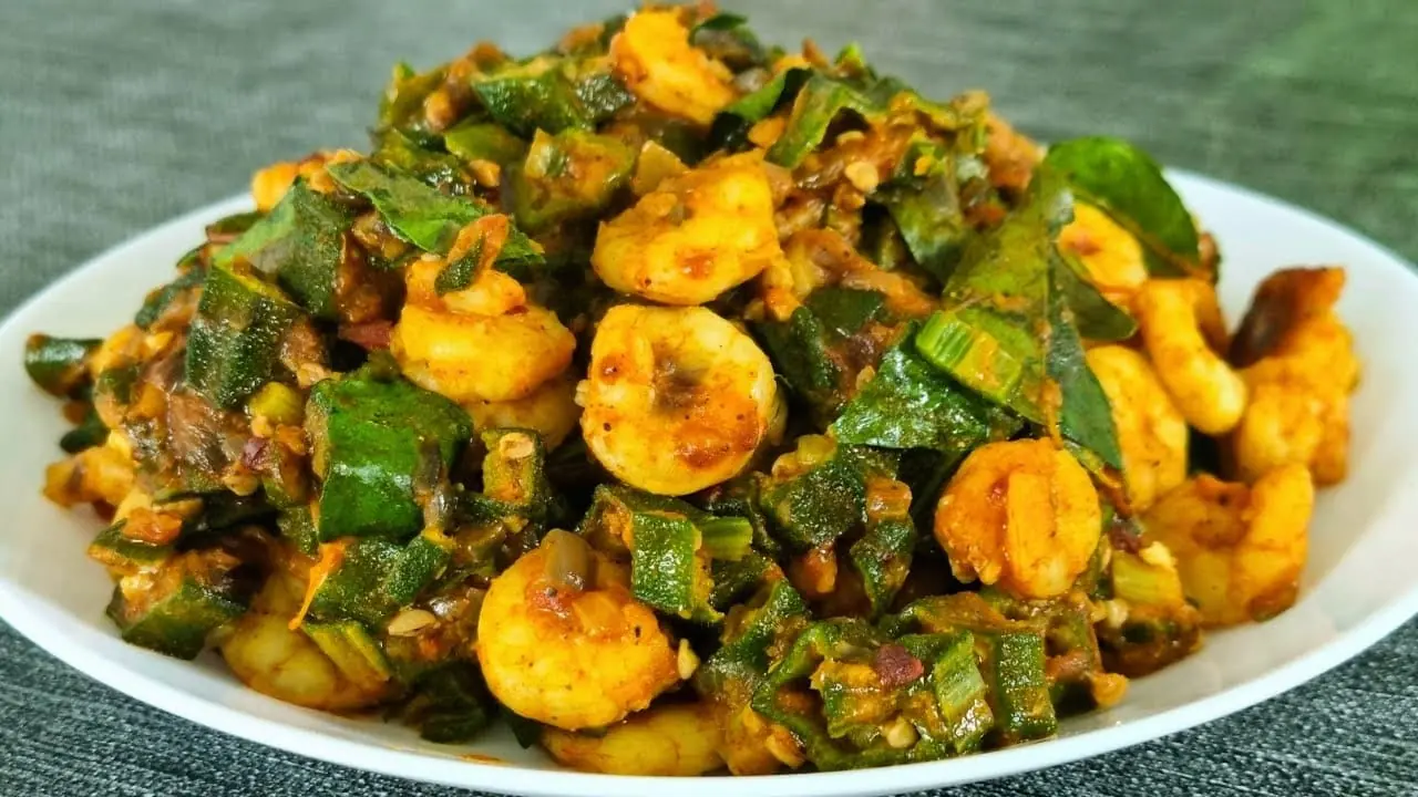 Bhindi Chingri Jhal Recipe