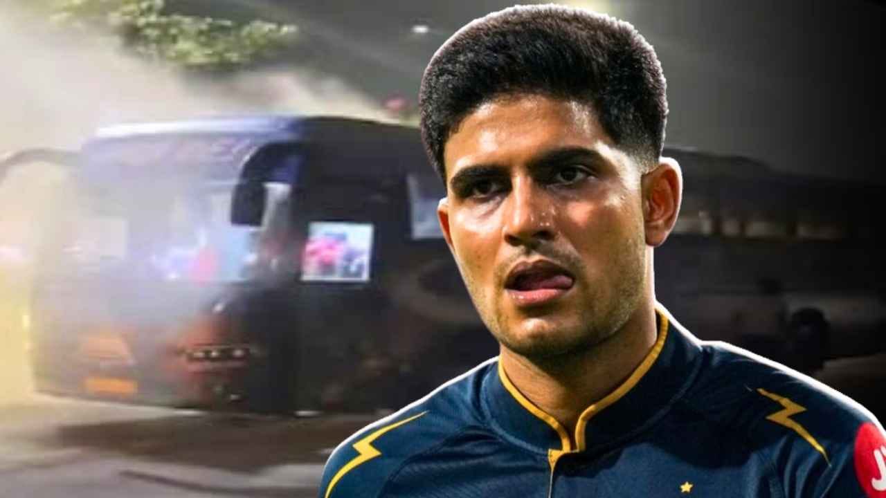 Fire On Gujarat Titans Team bus