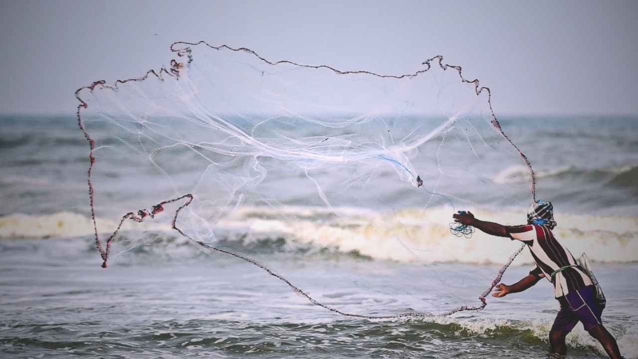 Fishermen at sea