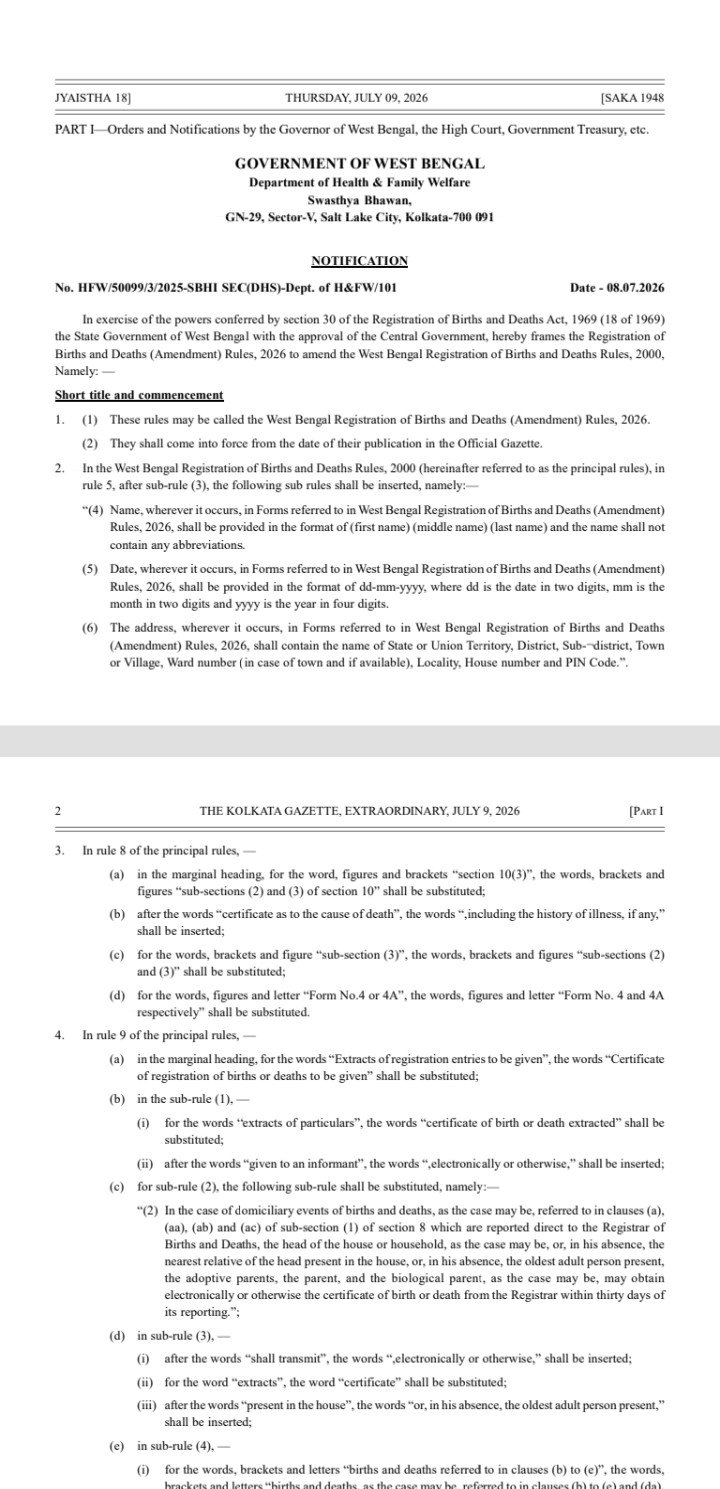 New Rules For Birth And Death Certificate
