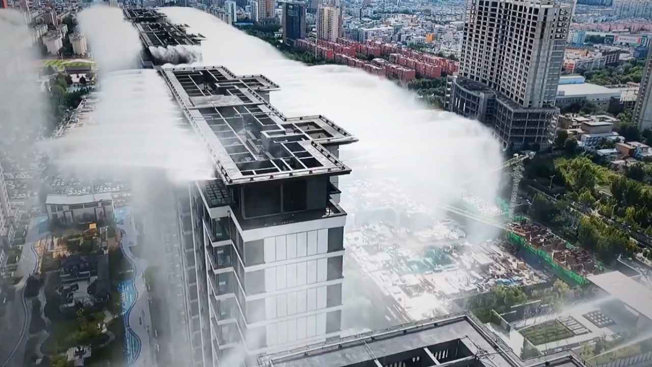 Viral Video Rooftop Rain China