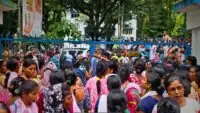 Women protest for annapurna yojana at Rajganj bdo office