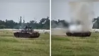 Chinese-origin Type 59 tank exploded