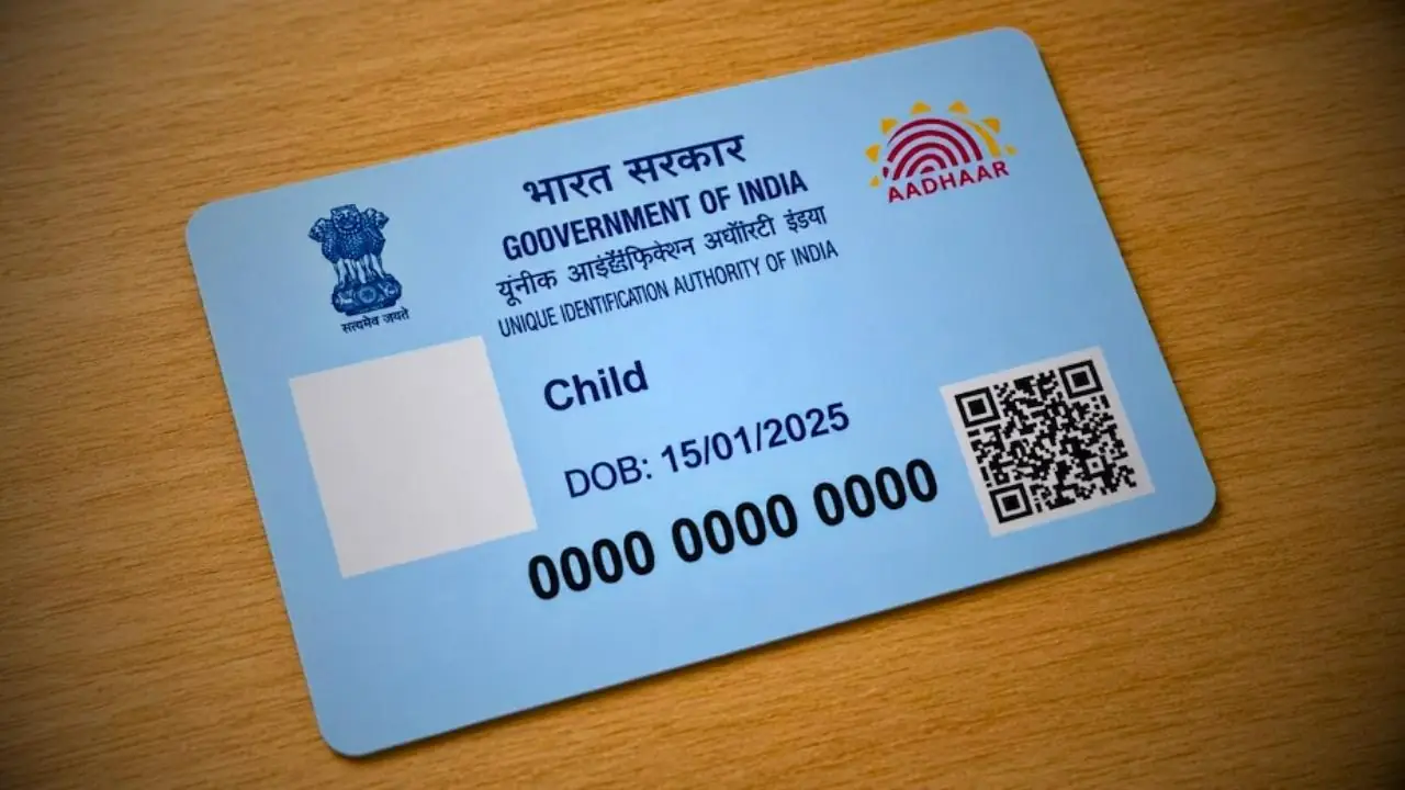 blue aadhaar card for child