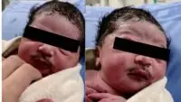 Newborn Baby with Mustache