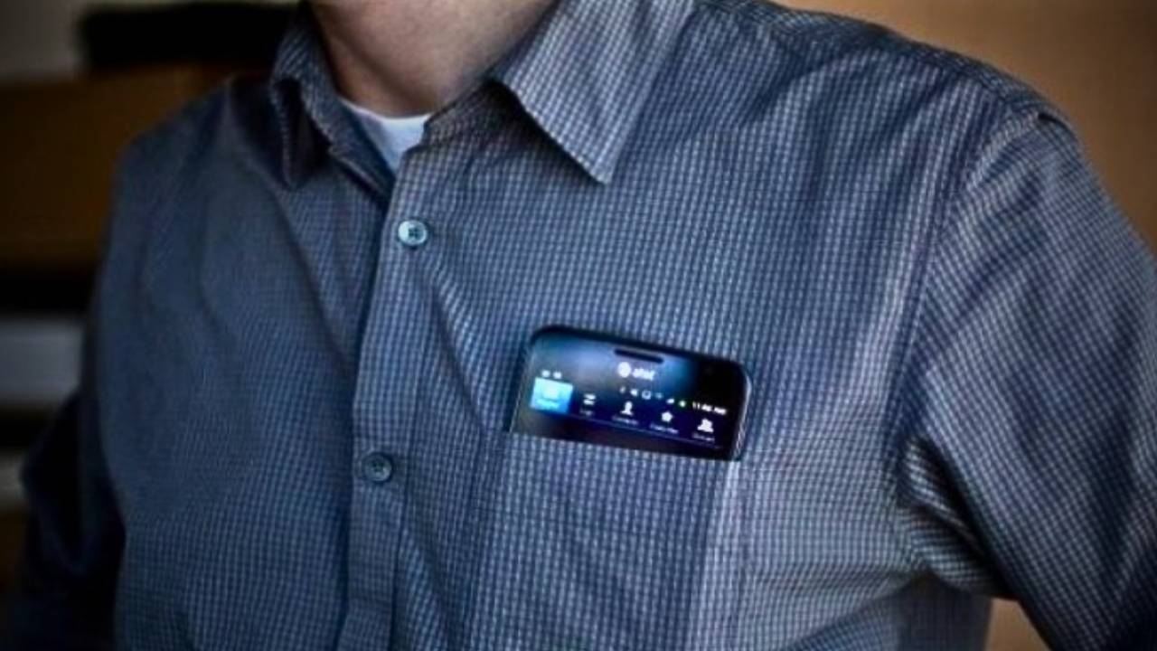 phone in the chest pocke