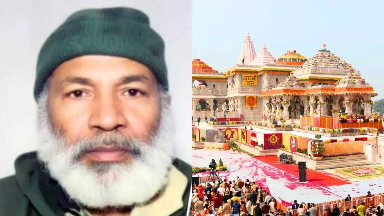 A Muslim man try to offer namaz inside of Ram Mandir